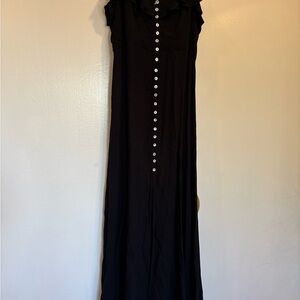 Forever 21 Black Maxi Dress with Button Detail